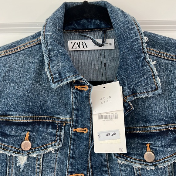 Zara Dark Blue Denim Jacket - Picture 2 of 5
